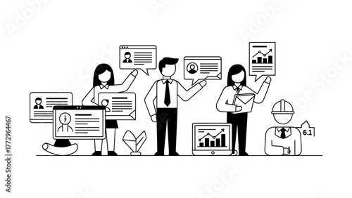 Business team presenting data