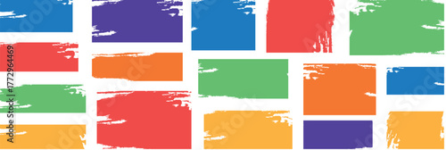 Blank notebook pages with rough edges, isolated sticky notes, banners, and memo paper designs. Vector illustration set of speech bubbles and label templates for office, school, or business use.