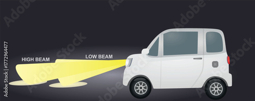 High and low beam. vector	
