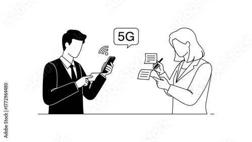 Business people using 5g network