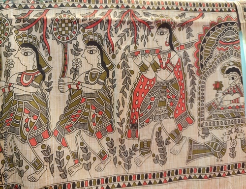 Indian traditional art form called Madhubani painting
