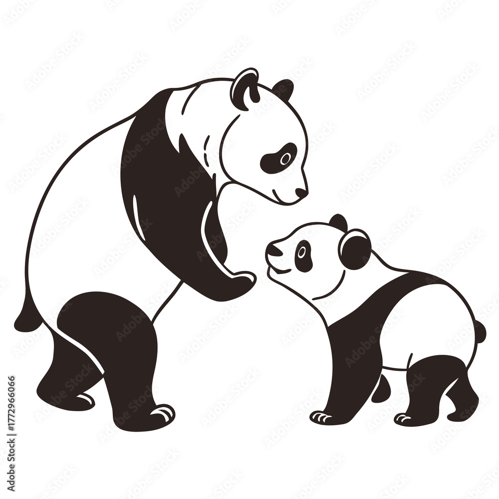 Fototapeta premium vector illustration of a panda bear