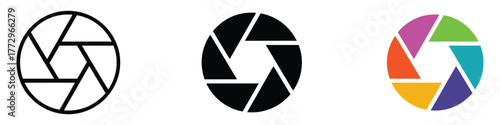 Camera aperture icon vector. creative vision and professional camera work symbol. vector illustration.
