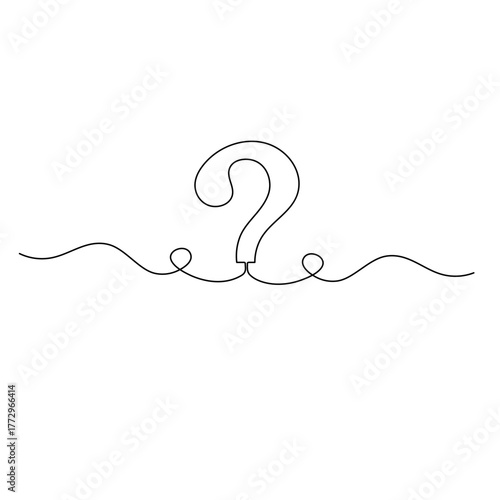 Question mark icon   continuous one line drawing of outline vector illustration 