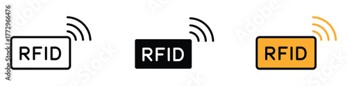 RFID icon vector. Secure Transactions and Identification System symbol. vector illustration.