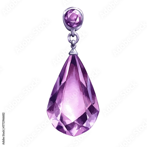 watercolor of Belly Ring, vector, isolated on a white background.