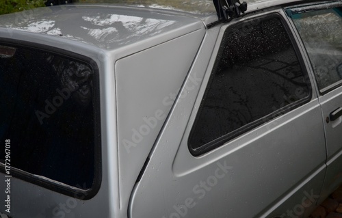 car windows with dark tint film. car windows with dark sun control film