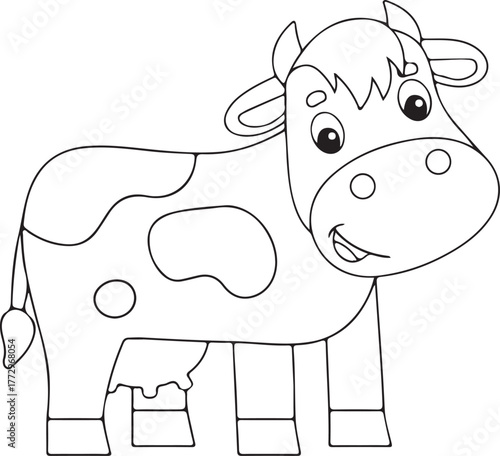 coloring book funny cow cartoon vector