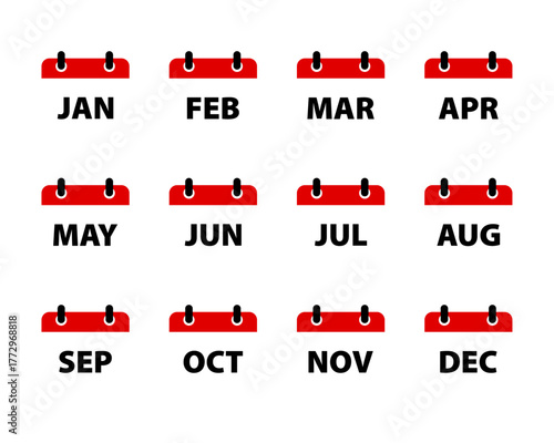 Months of the year calendar icons