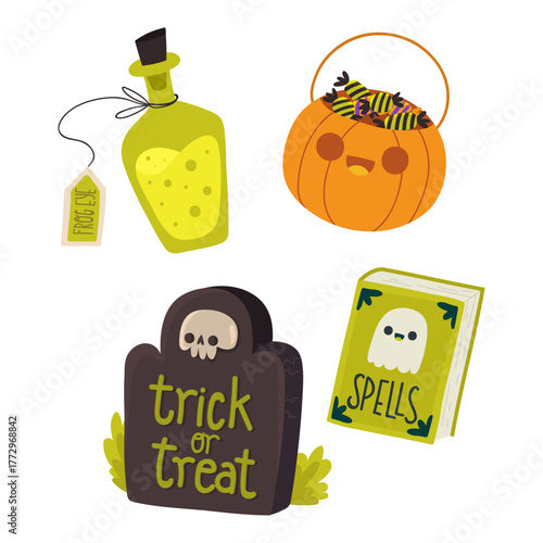 Whimsical Halloween Collection Spooky Fun Elements for Festive Decor and Party Themes