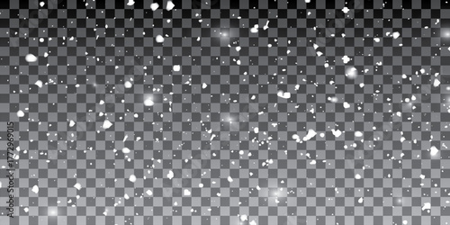 Element for winter design or overlay. Real snow over black background with a shallow depth of field.  illustration