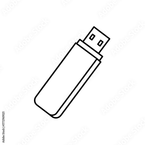 Outline of a usb device on transparent background