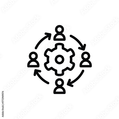 Team building outline icon vector design good for web or mobile app