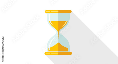 Hourglass sand timer vector illustration for time management and deadline concept design with shadow effect