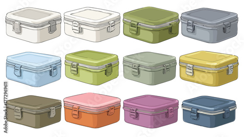 Variety of Lunch Boxes with Different Compartments for Meal Prep and Organization