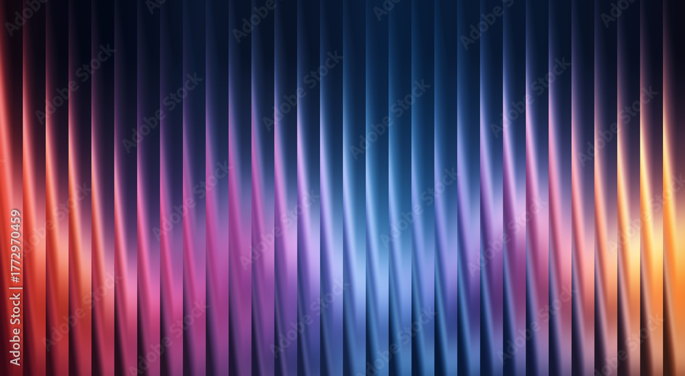 Fototapeta premium Abstract background of colorful vertical lines, creating a sense of energy and flow. The gradients of color blend smoothly, enhancing visual appeal