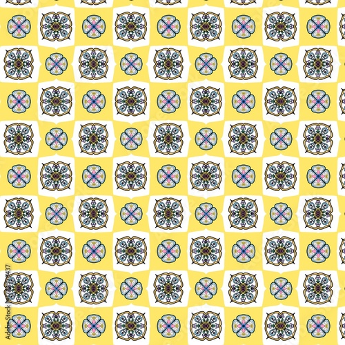 seamless pattern with yellow flowers