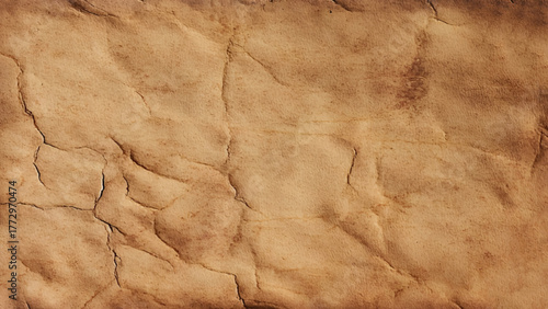 Vector crumpled brown paper background. Colorful green crumpled paper texture. Rough grunge old blank. Colored background. Vector illustration