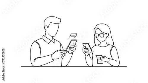 People using mobile phone for communication