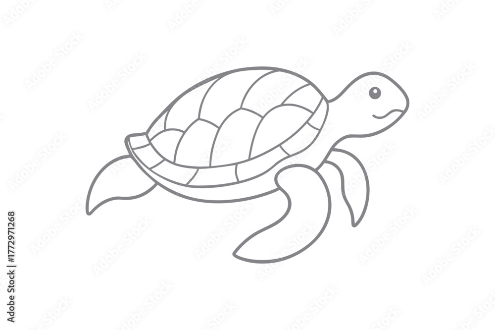 Fototapeta premium A minimal yet elegant illustration of a sea turtle, capturing the calmness of ocean life.