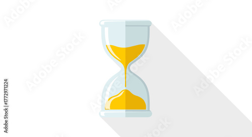 Hourglass sand timer vector illustration for time management concept and countdown deadline symbol icon 100 chars