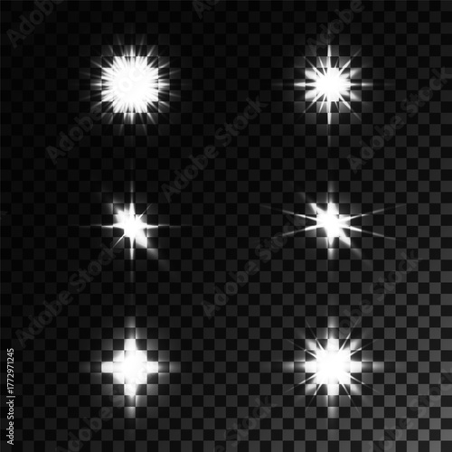 Lens Flare, light glow effect. sun or realistic shining star with backlight effect.
bokeh glitter and sparkles or sparkles on transparent background.