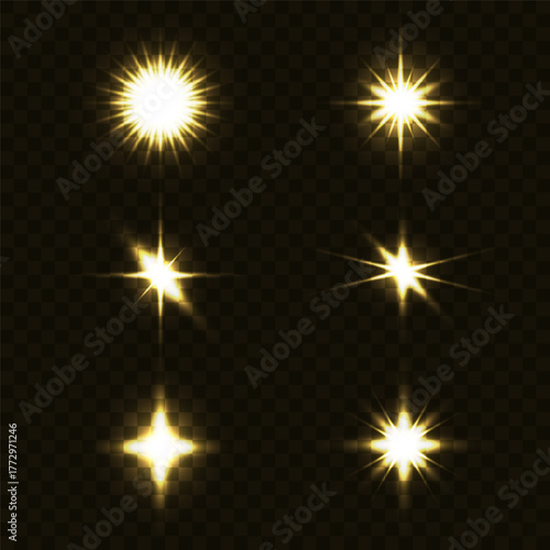 Lens Flare, light glow effect. sun or realistic shining star with backlight effect.
bokeh glitter and sparkles or sparkles on transparent background.