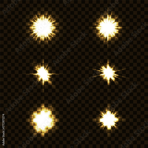 Lens Flare, light glow effect. sun or realistic shining star with backlight effect.
bokeh glitter and sparkles or sparkles on transparent background.