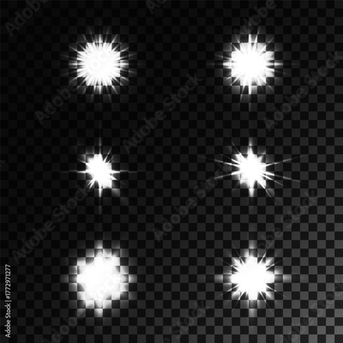 Lens Flare, light glow effect. sun or realistic shining star with backlight effect.
bokeh glitter and sparkles or sparkles on transparent background.