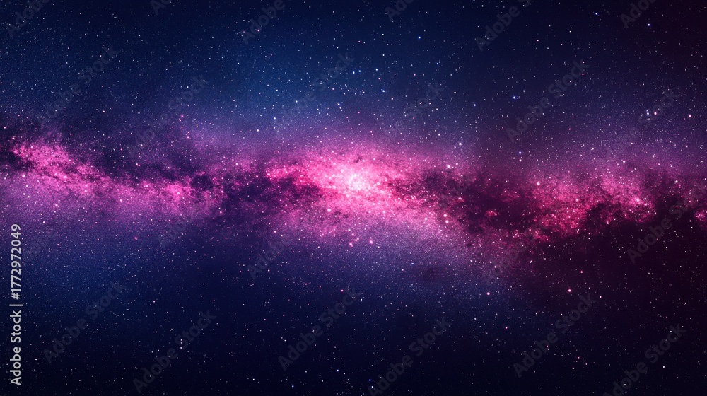 Fototapeta premium Vibrant cosmic nebula glows with star-filled expanse