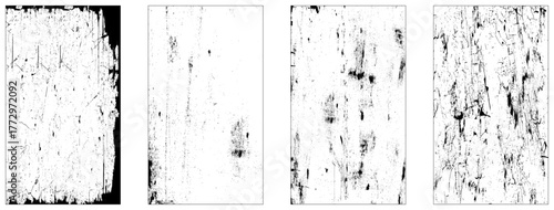 Set of Black and white grunge. Distress overlay texture. Surface dust and rough dirty wall background concept.