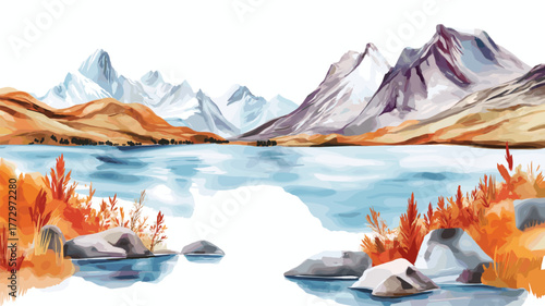 El Calafate. El Calafate hand drawn watercolor illustration