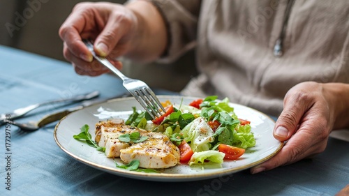 Wallpaper Mural Healthy Balanced Meal with Grilled Chicken and Fresh Salad – Clean Eating Lifestyle Concept
 Torontodigital.ca