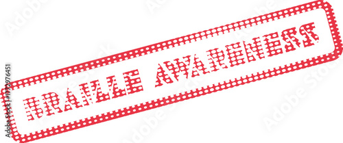 Braille Awareness campaign message stamp promoting understanding and support for visually impaired people