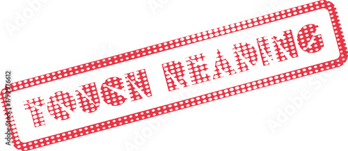 Textured red dotted stamp with the words Touch Reading promoting tactile methods for enhanced comprehension