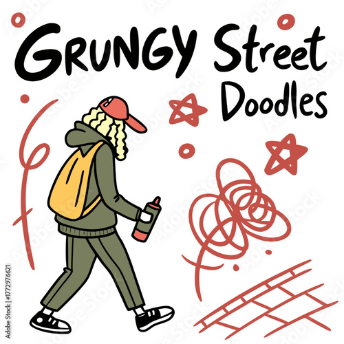 Grungy street doodles with a graffiti artist