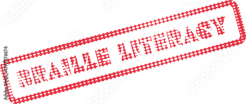 Red Braille Literacy stamp promoting essential reading and writing skills for blind and visually impaired persons