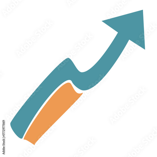 green blue yellow arrow up growth icon increase performance