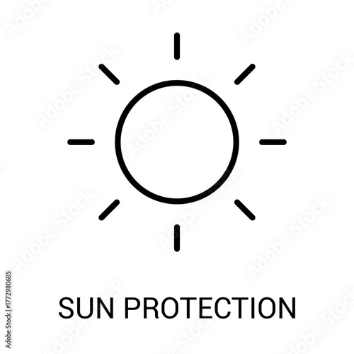 UV Protection Sun Safe Symbol Editable Stroke
