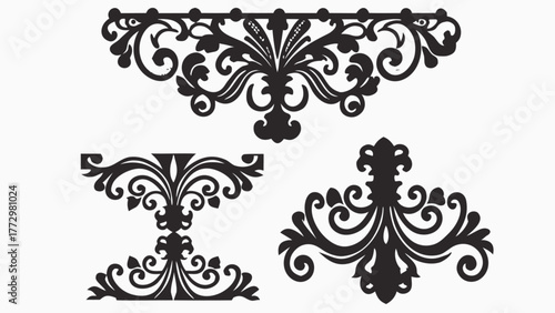 Elegant flourish elements for invitations and designs with a classic, sophisticated style, perfect for branding