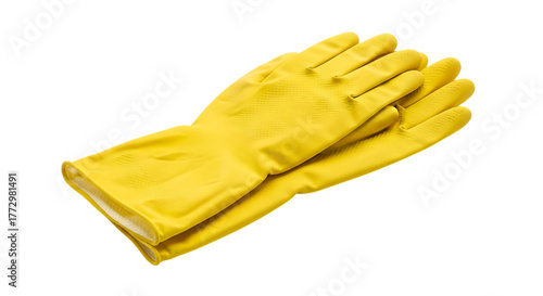 Pair of Yellow Rubber Cleaning Gloves rubber gloves