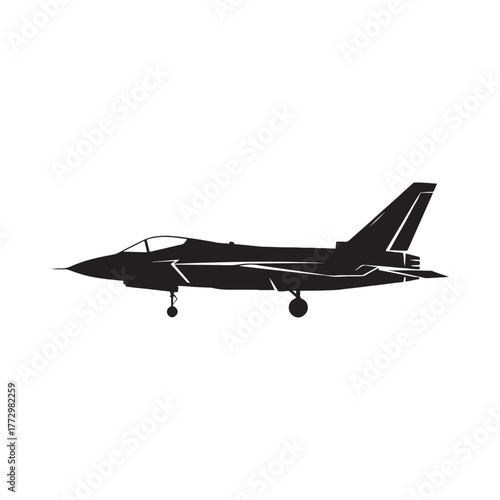 Modern fighter jet silhouette icon vector illustration design