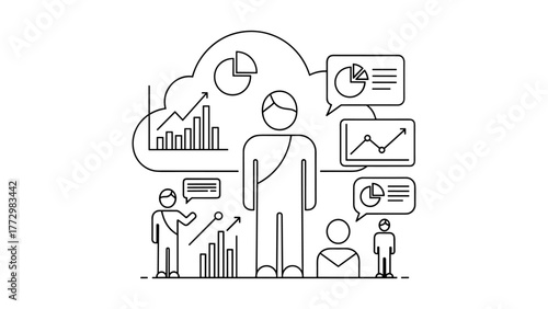 Business team analyzing data and statistics