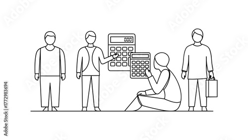 People with calculator