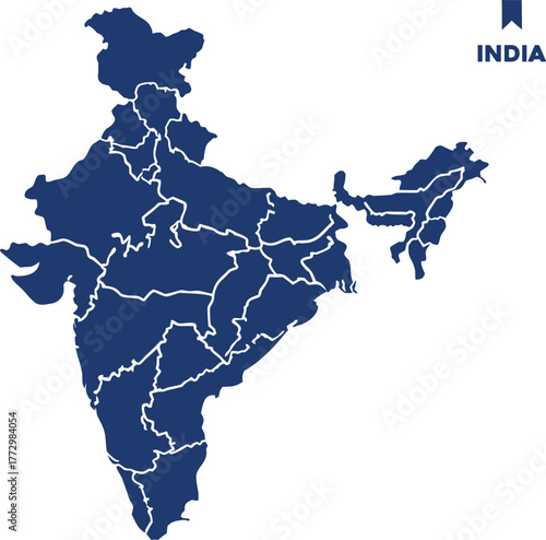 Detailed illustration of the country of india with vibrant colors