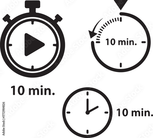 Stopwatch clock timer countdown minute vector