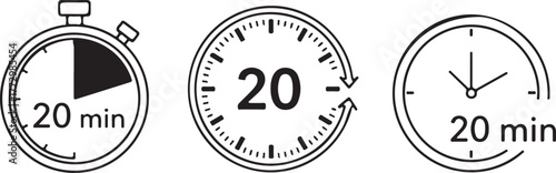 Timer countdown minute icons clock stopwatch