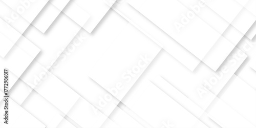 Modern Abstract white background design with layers of textured white transparent material, Minimal geometric white light background triangle black technology vector. Abstract graphic Banner design.	