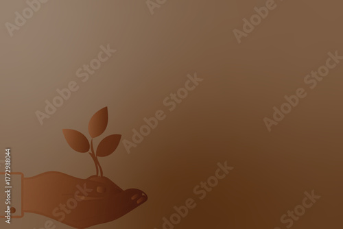 Hand holding a small plant with soil, symbolizing growth and new beginnings