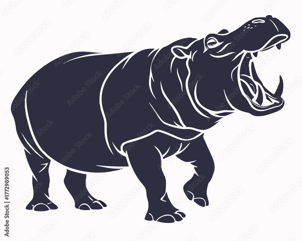 Fototapeta premium rhino on white